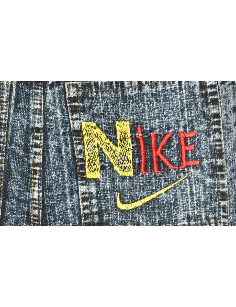Zip Front Straight Fit Bootleg Nike Jeans - W30 L32